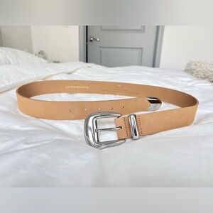 Anthropologie Tan Belt with Silver Buckle